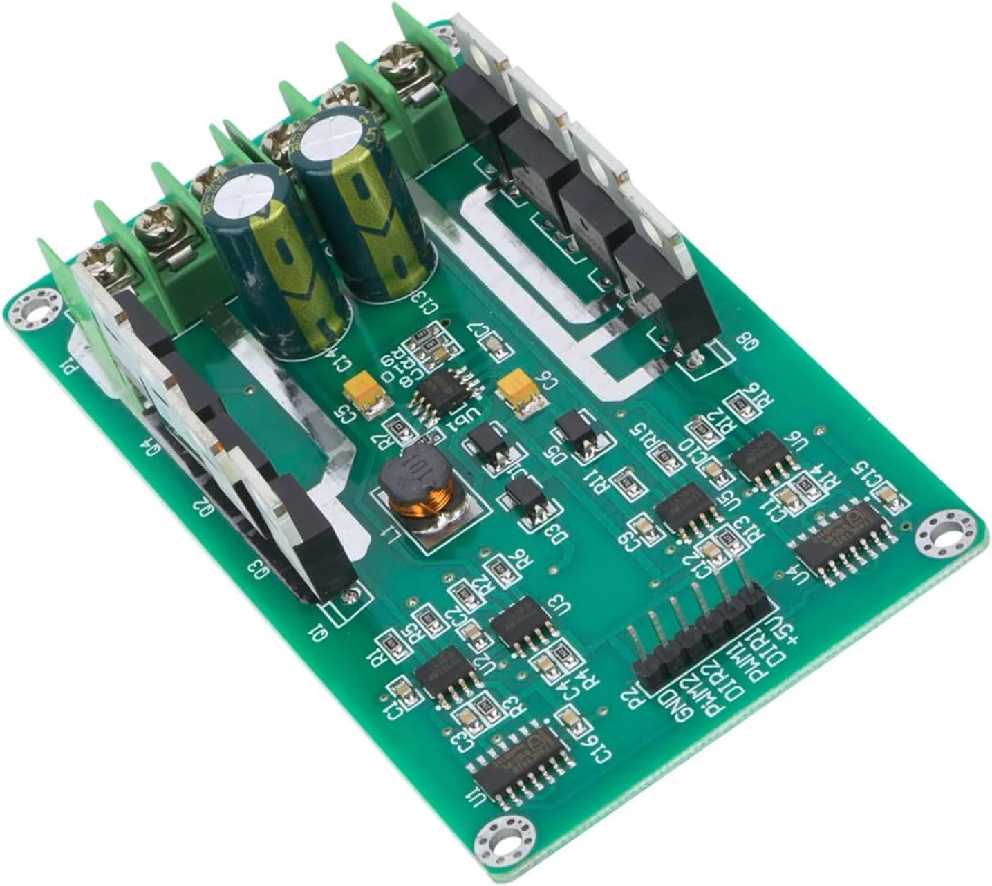 ماژول درایور موتور دوگانه H Bridge | ماسفت IRF3205 3 - 36 ولت 10 آمپر حداکثر 30 آمپر | کنترلر موتور DC برای رباتیک / CNC / پرینترهای سه بعدی | عملکرد ترمز و مدولاسیون PWM