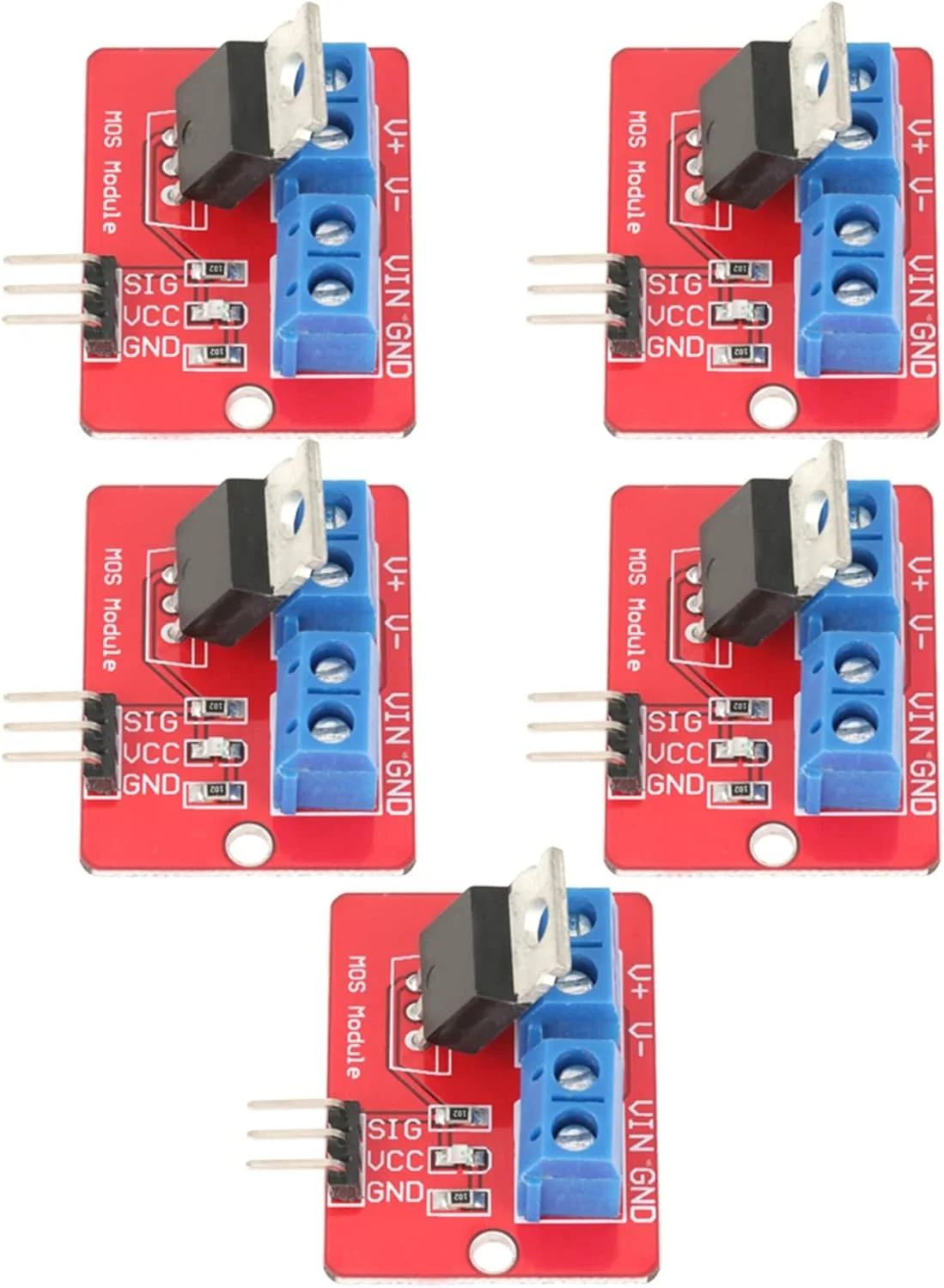 ماژول درایور PWM، 5 عدد برد ماژول درایور، خروجی 0-24 ولت PWM برای علاقه مندان به الکترونیک DIY ARM Electronic SCM