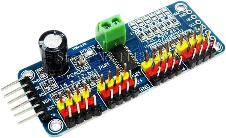 ماژول شیلد 16 کاناله PWM/Driver-I2C با رابط PCA9685 مدل 2025 جدید، مناسب برای قطعات الکترونیکی قابل اعتماد، دقیق و با عملکرد پایدار
