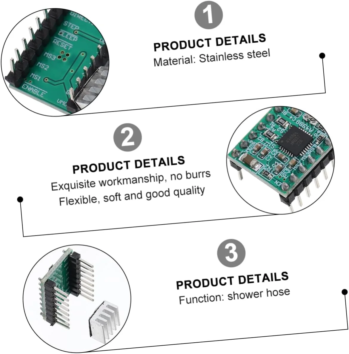 DOITOOL 4 عدد ماژول استپر برای پرینترها، برد درایور با پشتیبانی از استپینگ کامل، خروجی با بازدهی بالا برای کاربردهای CNC DOITOOL 4 عدد ماژول استپر برای پرینترها، برد درایور با پشتیبانی از استپینگ کامل، خروجی با بازدهی بالا برای کاربردهای CNC