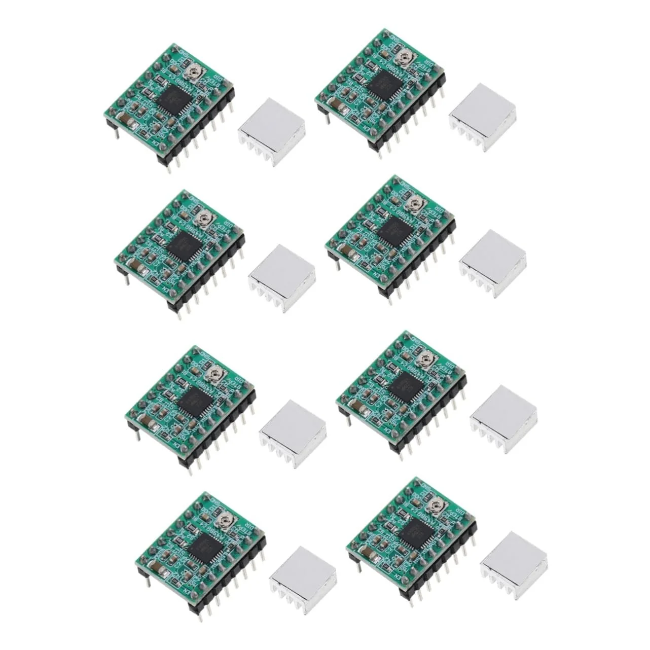 8 عدد ماژول استپر درایور پیک برای پرینترها و کاربردهای CNC با بازدهی بالا و نویز کم، طراحی بهینه