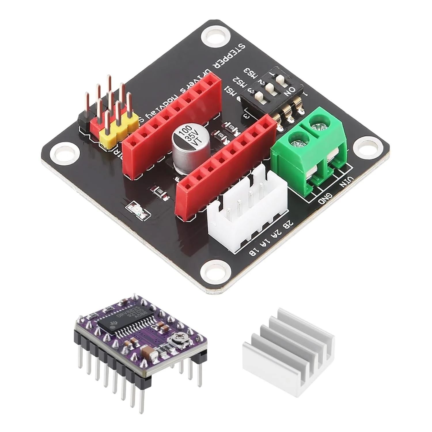 برد توسعه درایور موتور پله‌ای 42 مناسب برای آردوینو UNO R3 Ramps1.4، ماژول توسعه شیلد کنترل پرینتر سه بعدی DRV8825 A4988 به همراه درایور موتور پله‌ای DRV8825