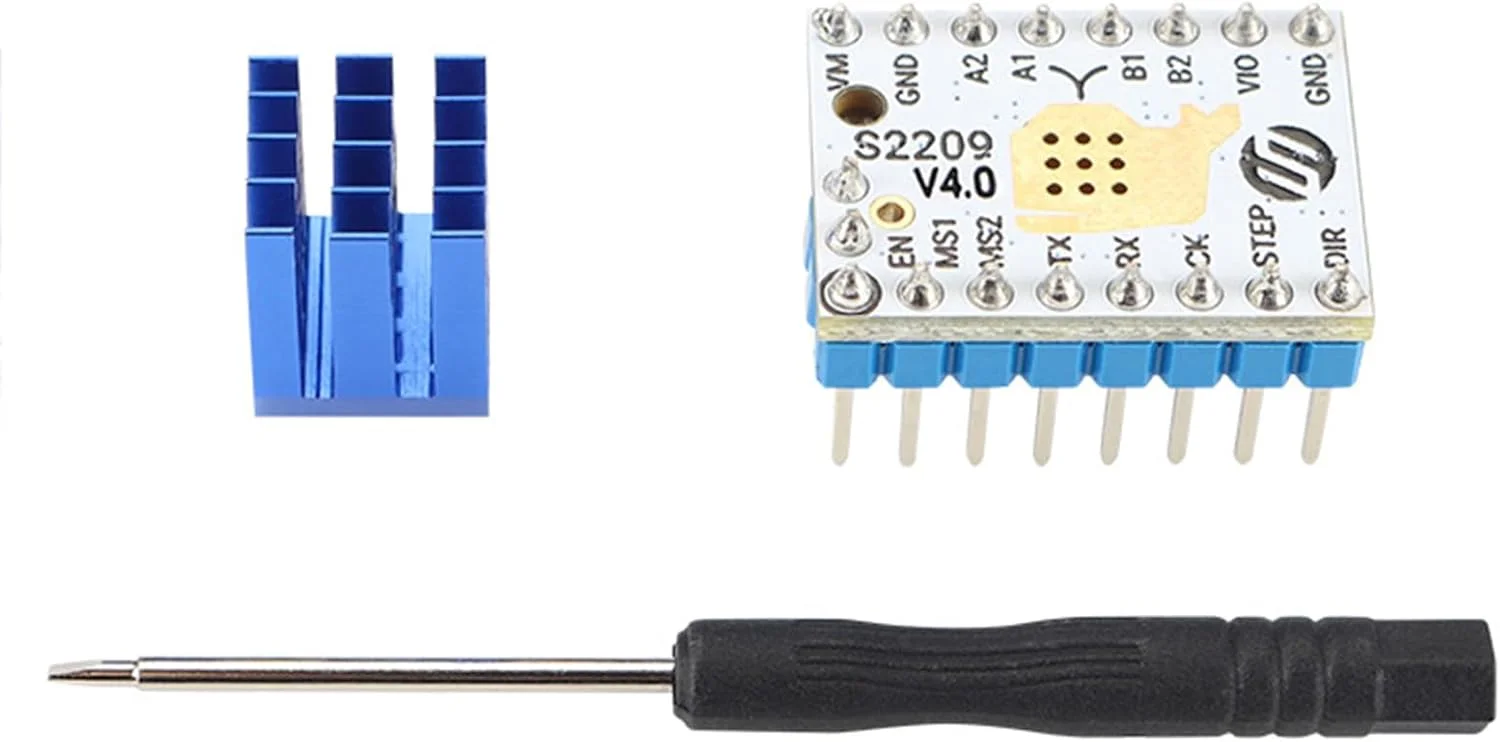 یک ست درایور موتور پله ای TMC2209 V4.0 برای پرینتر سه بعدی با هیت سینک جریان میکرو استپ 2.8A پیک برای رمپ 1.4MKS
