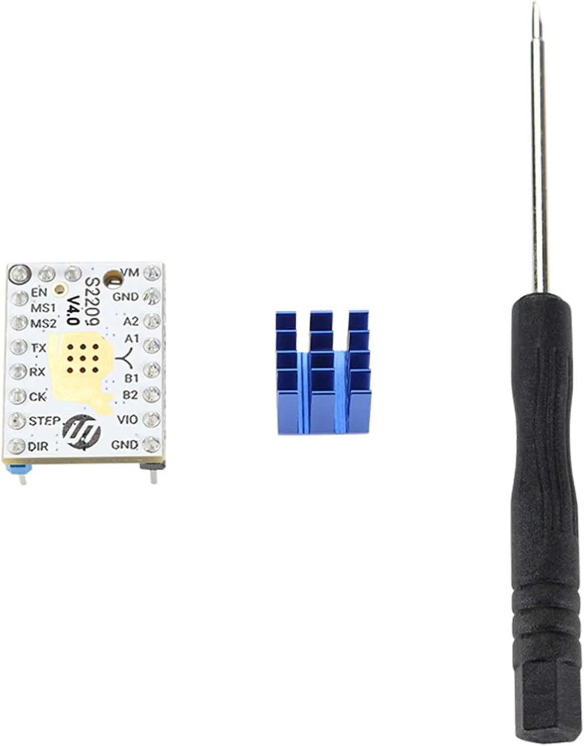 یک ست درایور موتور پله ای TMC2209 V4.0 برای پرینتر سه بعدی با هیت سینک جریان میکرو استپ 2.8A پیک برای رمپ 1.4MKS یک ست درایور موتور پله ای TMC2209 V4.0 برای پرینتر سه بعدی با هیت سینک جریان میکرو استپ 2.8A پیک برای رمپ 1.4MKS