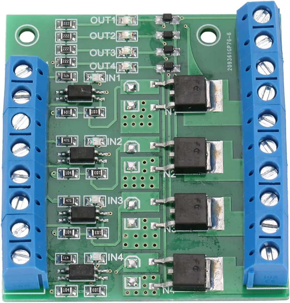 ماژول ماسفت PWM دیوچه با برد مدار تقویت کننده PLC 4 کاناله | 3-20 ولت به 3.7-27 ولت DC خروجی 10 آمپر | اپتوکوپلر ضد تداخل برای کنترل تجهیزات پرقدرت