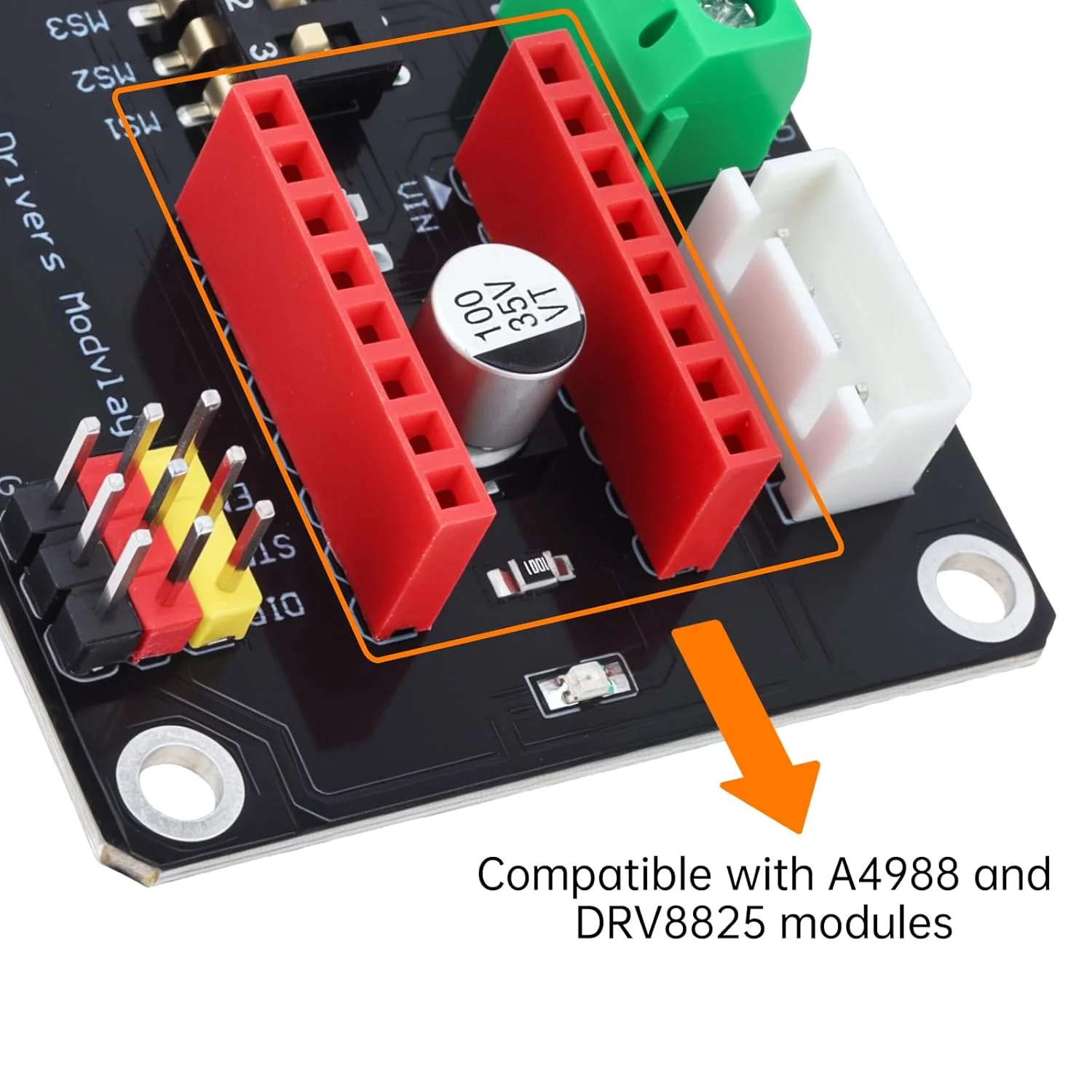 برد توسعه درایور موتور پله‌ای 42 مناسب برای آردوینو UNO R3 Ramps1.4، ماژول توسعه شیلد کنترل پرینتر سه بعدی DRV8825 A4988 به همراه درایور موتور پله‌ای DRV8825