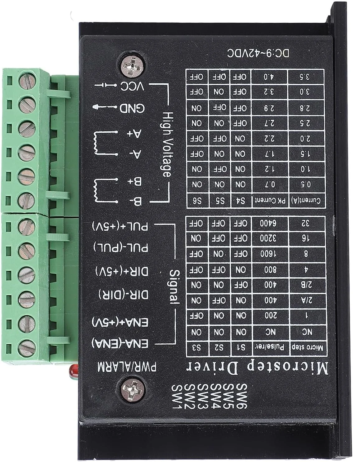 ماژول درایور موتور پله ای Drfeify 4A DC9‑42V کنترلر CNC موتور پله ای برای میز کار XYZ Nema17، مشکی