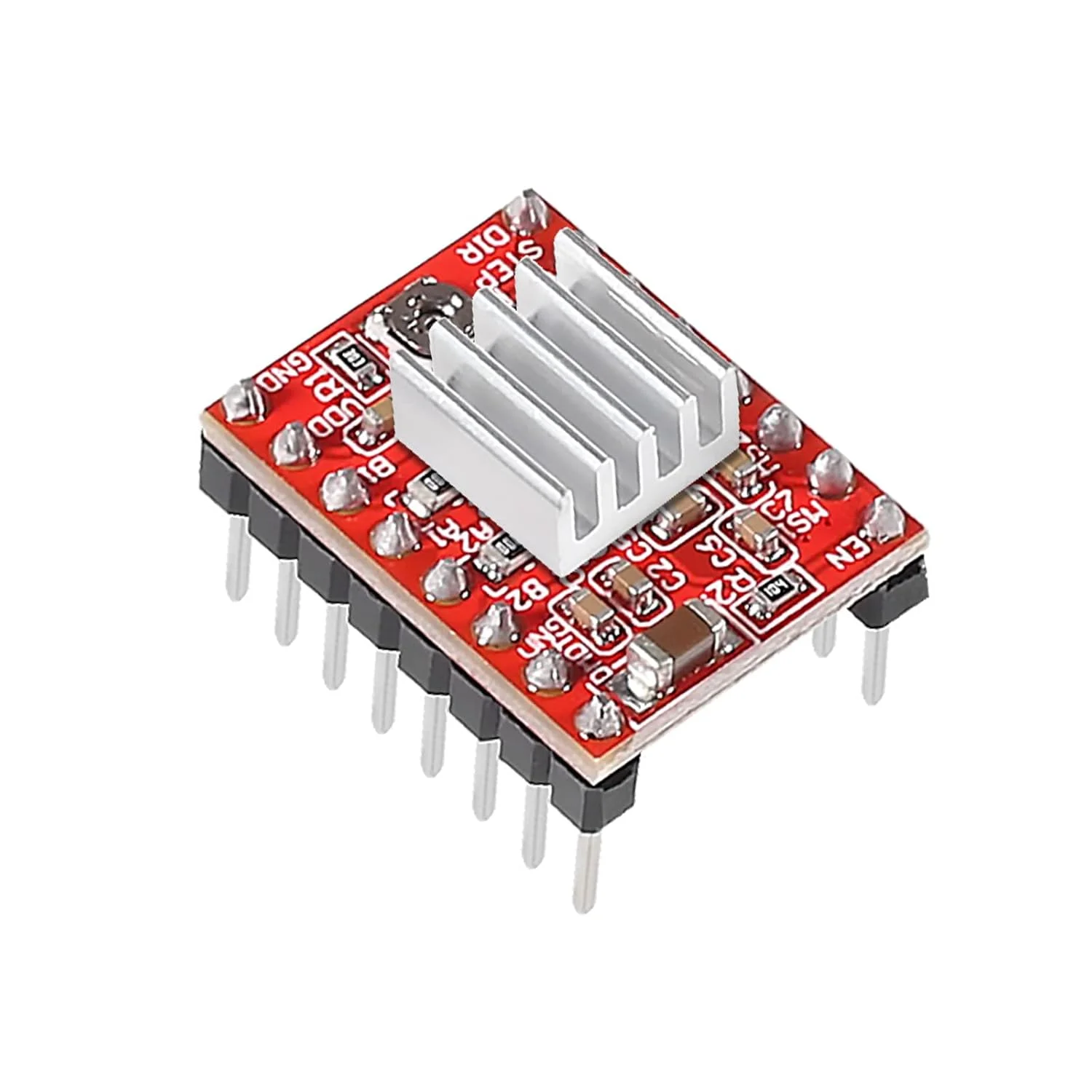 ماژول درایور موتور پله ای A4988 Stepstick با هیت سینک برای پرینتر سه بعدی Reprap CNC ماشین رباتیک - بسته 10 عددی ماژول درایور موتور پله ای A4988 Stepstick با هیت سینک برای پرینتر سه بعدی Reprap CNC ماشین رباتیک - بسته 10 عددی