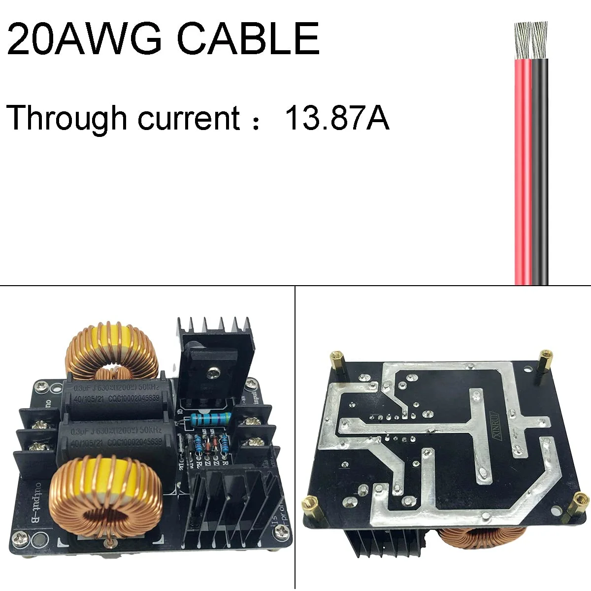 برد درایور فلایبک ZVS مدل DAOKI DC12-30V، ژنراتور مارکس کویل، فندک قوس الکتریکی، ماژول قدرت گرمایش القایی 20A 1000W، صفحه درایور ولتاژ بالا به همراه کابل 20AWG برد درایور فلایبک ZVS مدل DAOKI DC12-30V، ژنراتور مارکس کویل، فندک قوس الکتریکی، ماژول قدرت گرمایش القایی 20A 1000W، صفحه درایور ولتاژ بالا به همراه کابل 20AWG