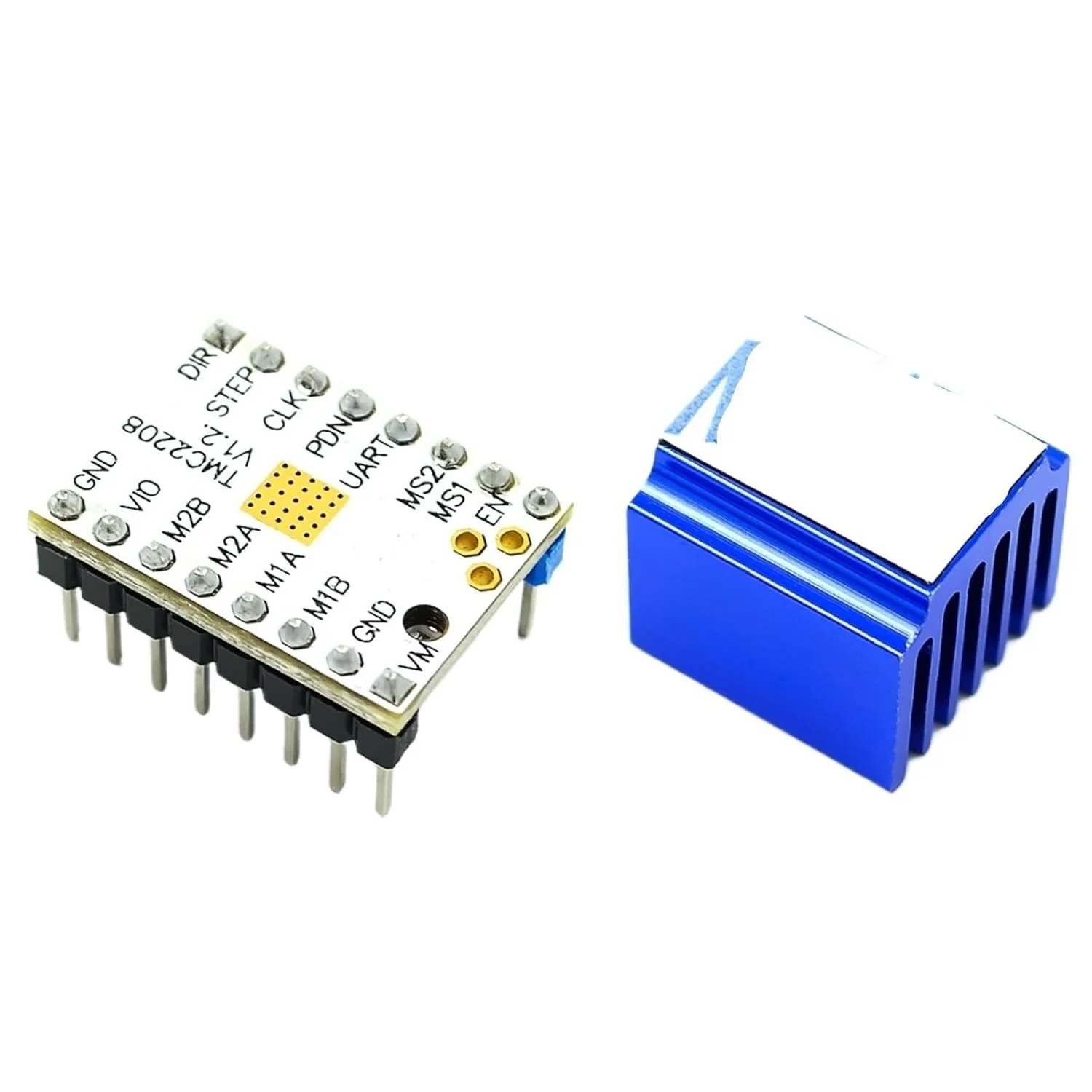 درایور موتور پله ای TMC2208 V1.2 پرینتر سه بعدی به همراه هیت سینک و پیچ گوشتی برای کنترلر پرینتر سه بعدی