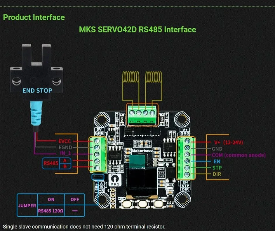 درایور سروو Nema 17 کنترلر MKS SERVO42D درایو استپر موتور حلقه بسته RS485 کانورتر 256 میکرو استپ برای پرینتر سه بعدی دستگاه های حکاکی CNC، دستگاه نوشتن درایور سروو Nema 17 کنترلر MKS SERVO42D درایو استپر موتور حلقه بسته RS485 کانورتر 256 میکرو استپ برای پرینتر سه بعدی دستگاه های حکاکی CNC، دستگاه نوشتن