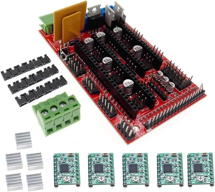 کنترلر رمپس 1.4 با ماژول درایور استپر A4988 DRV8825 (همراه با A4988)