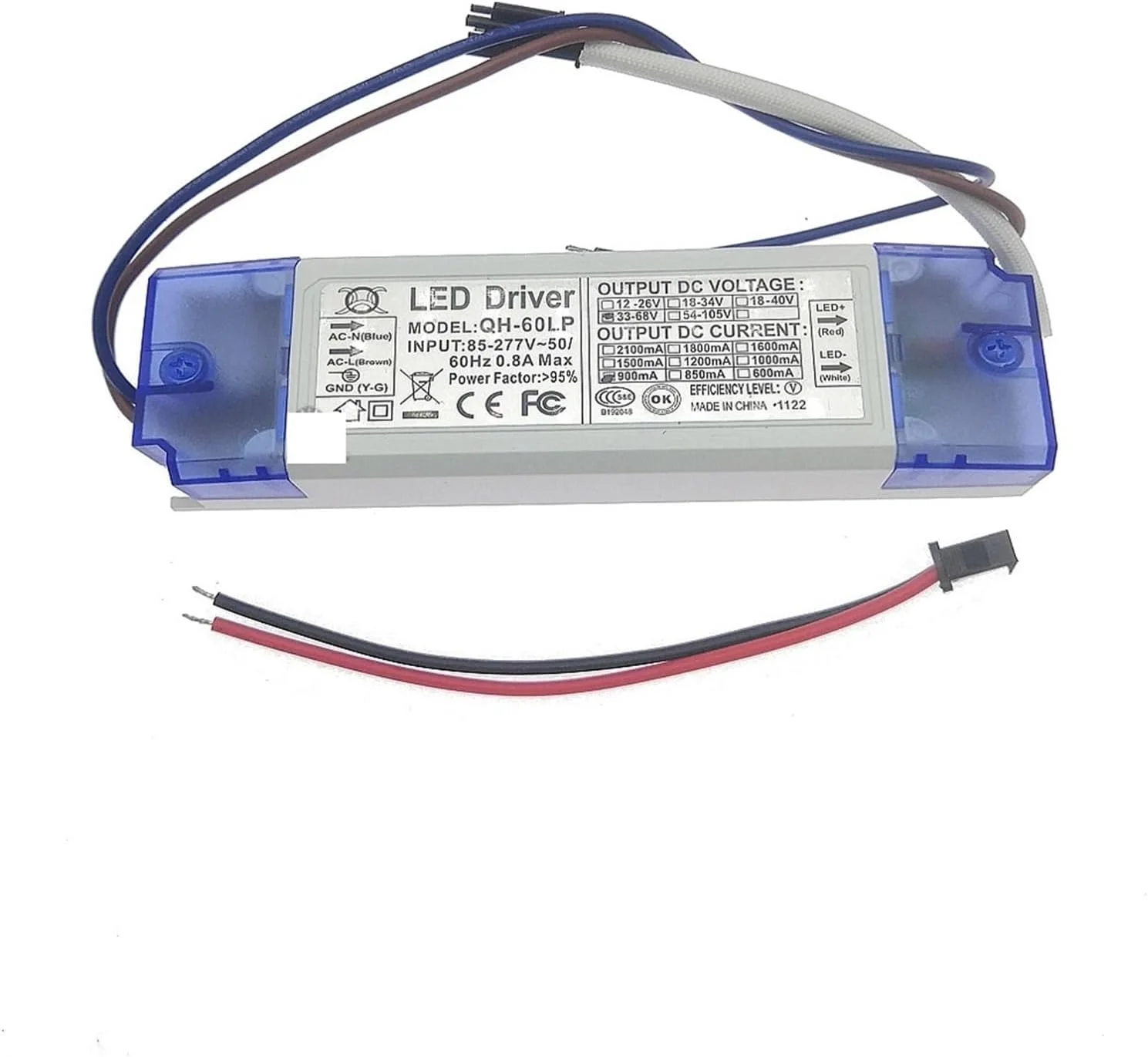 درایور LED جریان ثابت 900mA برای منبع تغذیه روشنایی PF بالا 3W 10W 20W 30W 40W 50W 60W 2-3x3W 2-6x3W 6-12x3W 10-20x3W