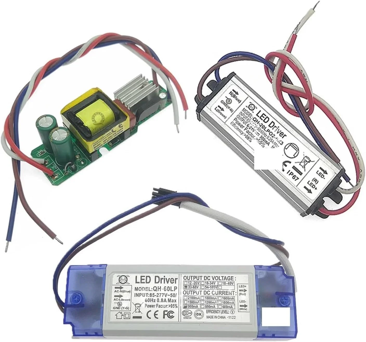 درایور LED جریان ثابت 900mA برای منبع تغذیه روشنایی PF بالا 3W 10W 20W 30W 40W 50W 60W 2-3x3W 2-6x3W 6-12x3W 10-20x3W