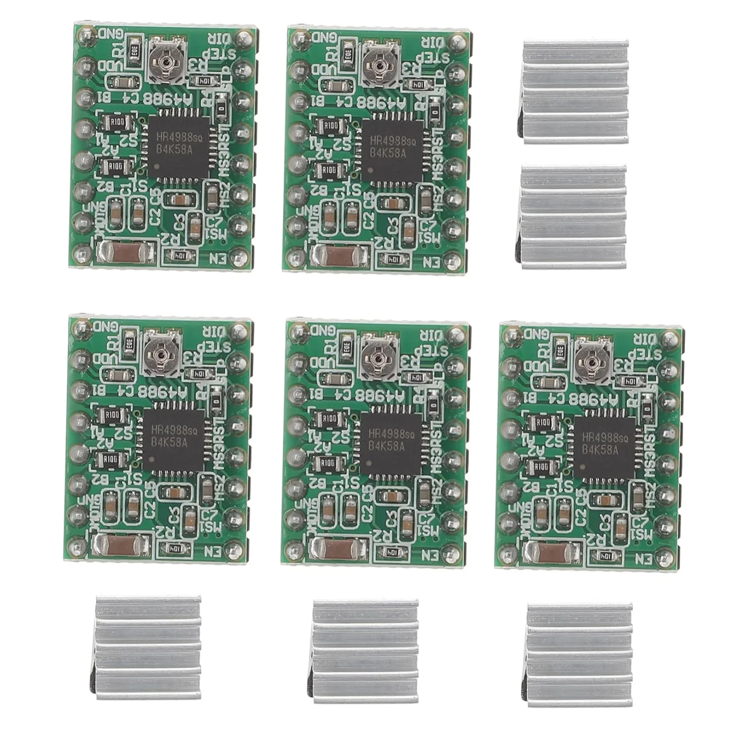 ماژول درایور موتور پله ای Ciieeo به همراه هیت سینک برای پرینتر، 5 عدد