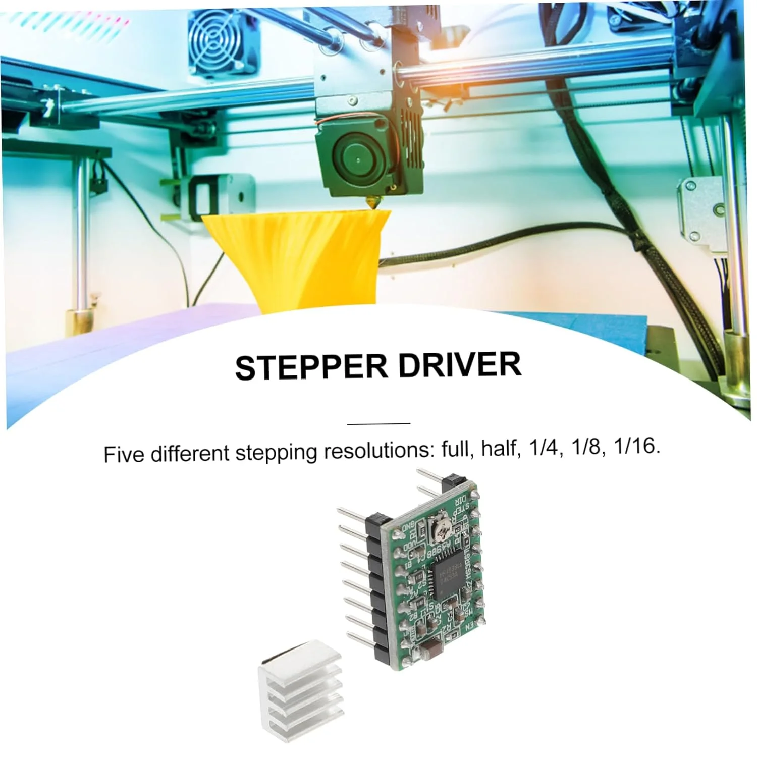 ماژول درایور موتور پله ای Ciieeo به همراه هیت سینک برای پرینتر، 5 عدد
