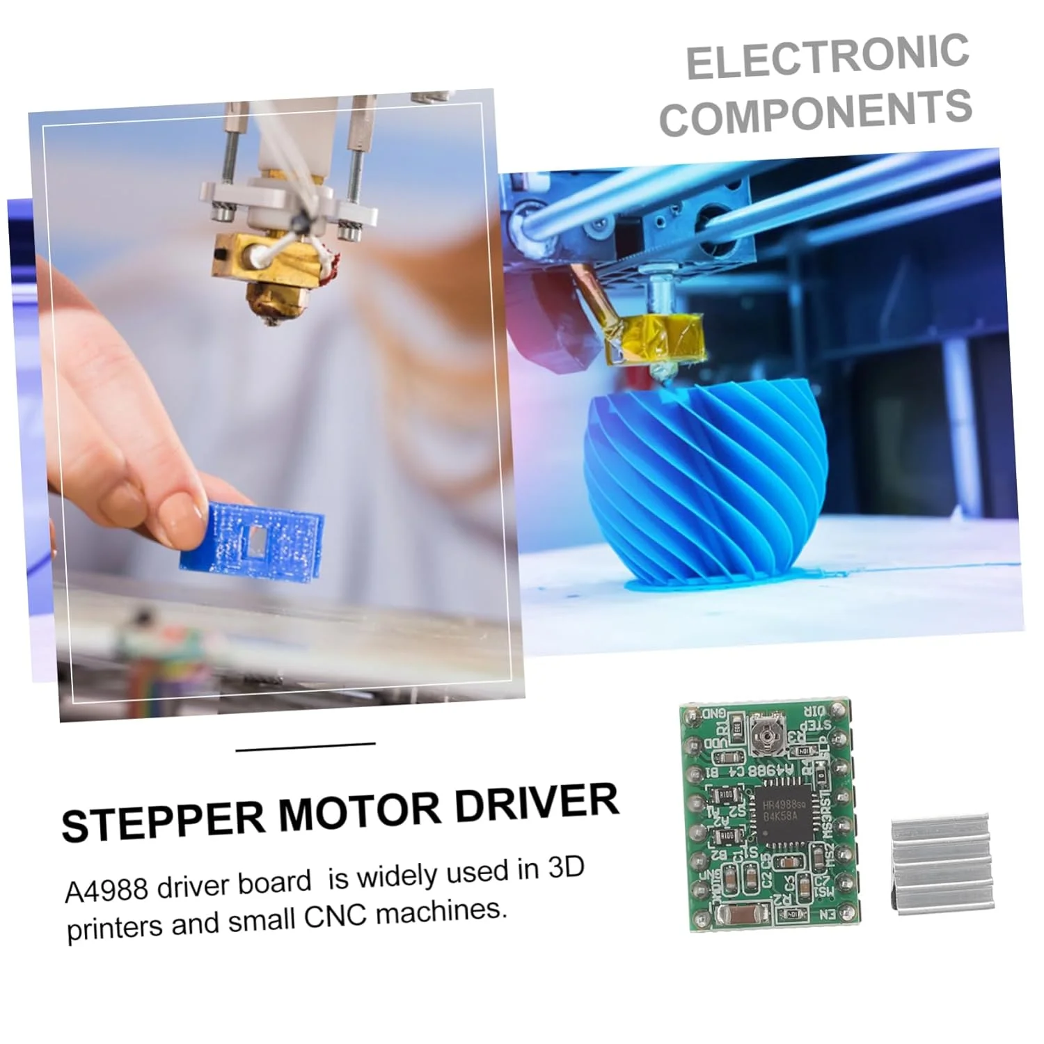 5 عدد برد کنترلر موتور پله ای پرینتر، ماژول درایور پله ای با هیت سینک