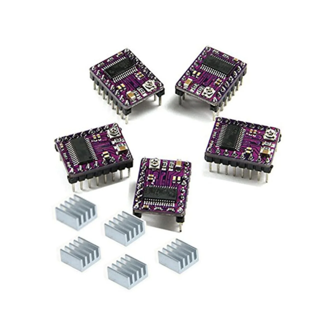 ماژول برد درایور موتور پله ای CHILDWEET Reprap پرینتر سه بعدی 5 عدد هیت سینک 3.3 ولت / 5 ولت