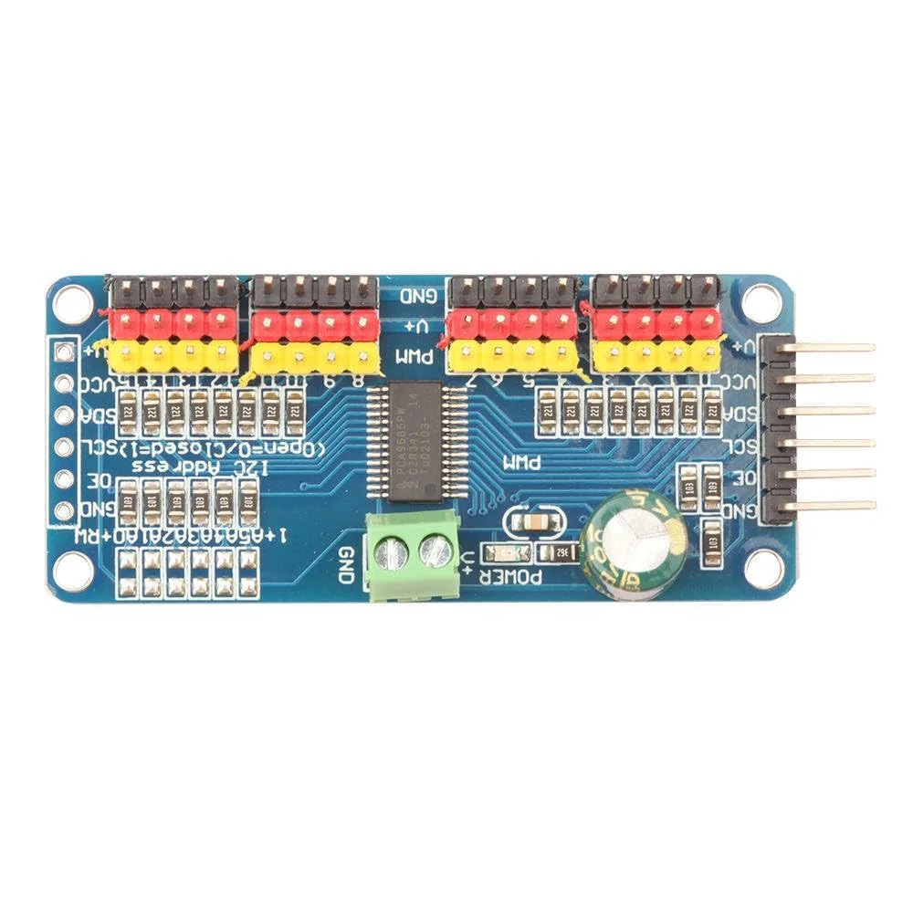 ماژول درایور PWM/Servo شانزده کاناله 12 بیتی - رابط I2C مدل PCA9685