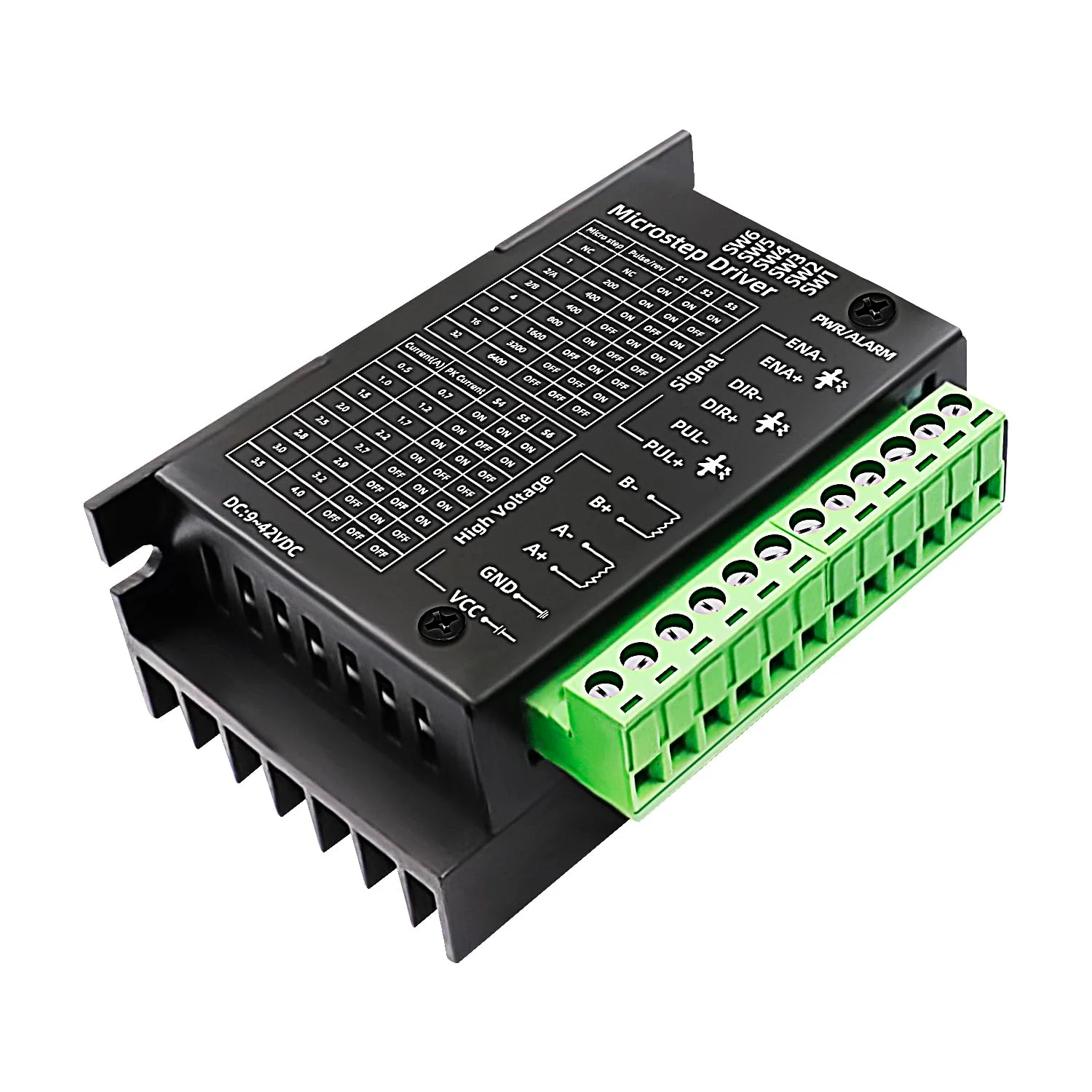 درایور موتور پله ای TB6600 4A 9-42V با 32 زیربخش برای موتورهای پله ای Nema 17/23، کنترلر CNC تک محوره، موتور پله ای هیبریدی