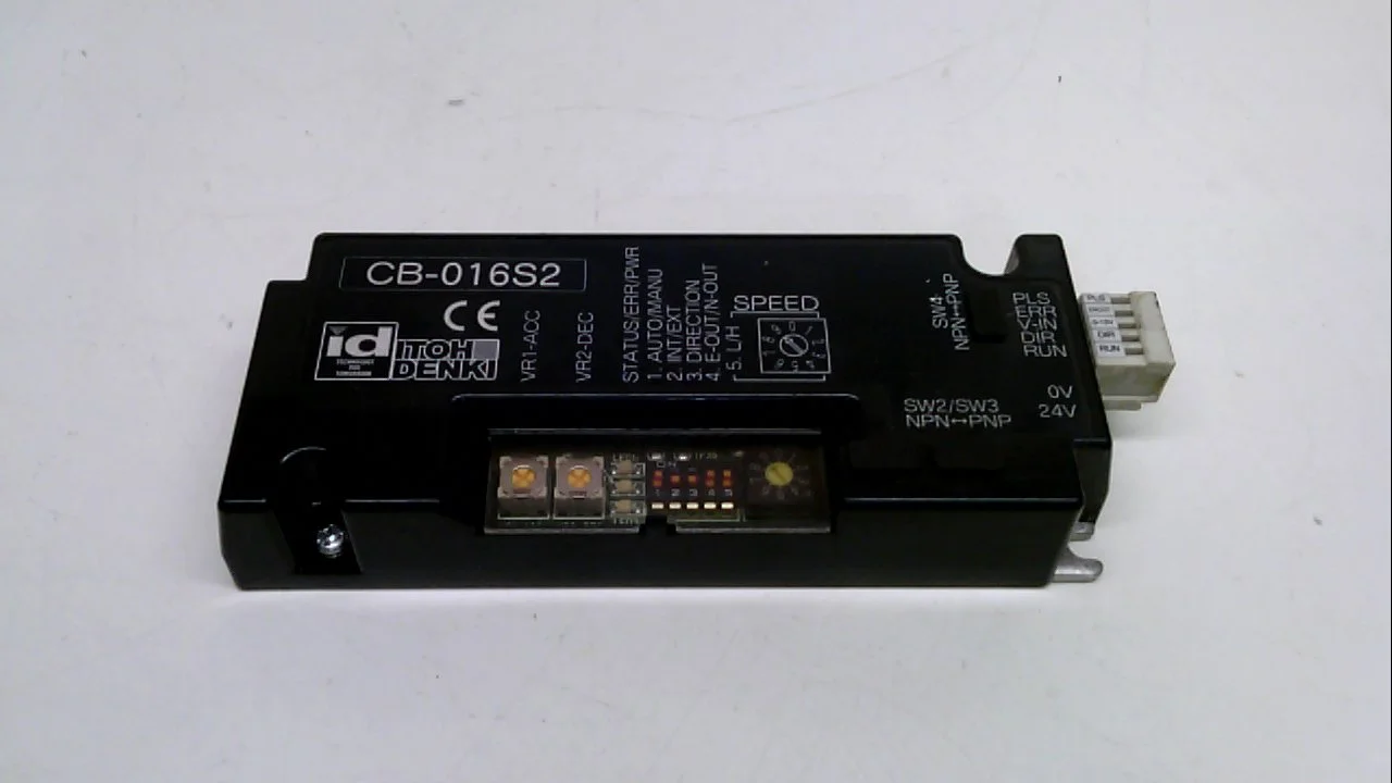 ماژول درایور ITOH DENKI CB-016S2، 24 ولت DC، جریان قفل شونده 4 آمپر، سیگنال های خروجی، PNP، NPN، جریان ترمز 0.02 آمپر، درایور غلطک برقی