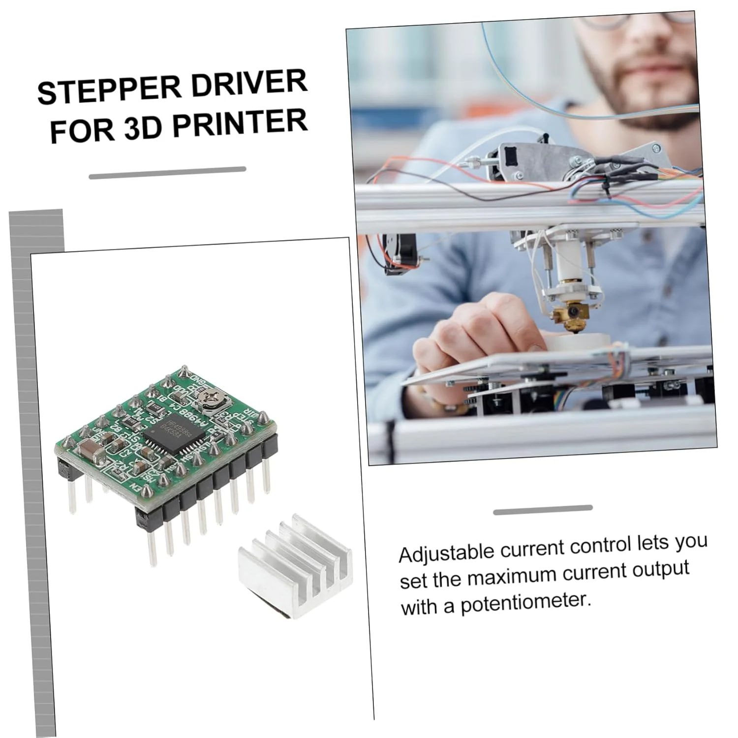 ماژول درایور استپر 5 عددی برای پرینتر، گشتاور بالا، موتور استپر حلقه بسته با ویژگی های حفاظتی