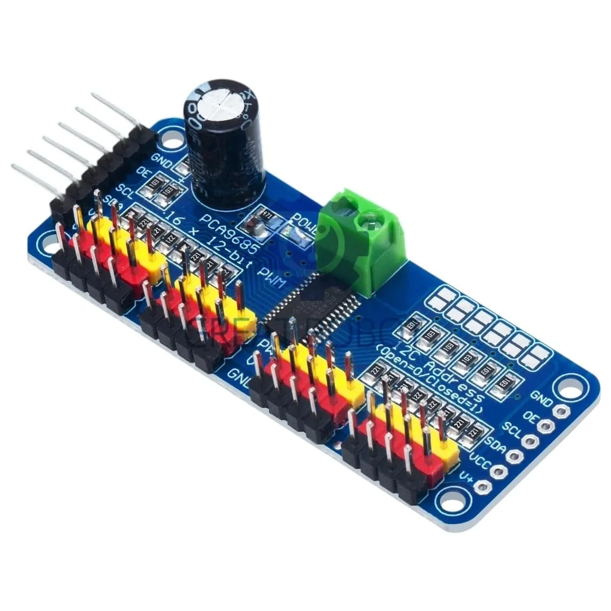 BS 16 کانال 12 بیتی/درایور - رابط I2C - PCA9685 برای ماژول سپر DIY