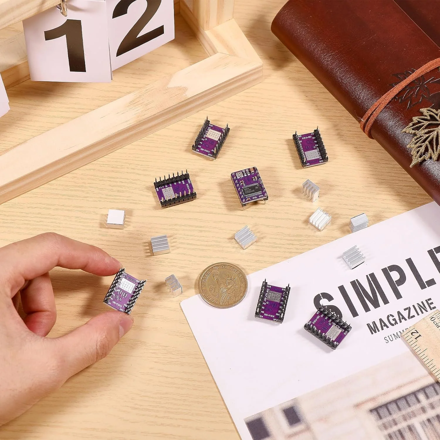 ۱۰ عدد ماژول درایور موتور پله ای DRV8825 قطعات پرینتر سه بعدی به همراه هیت سینک برد PCB چهار لایه برای ماژول کنترل درایور موتور پله ای پرینتر سه بعدی