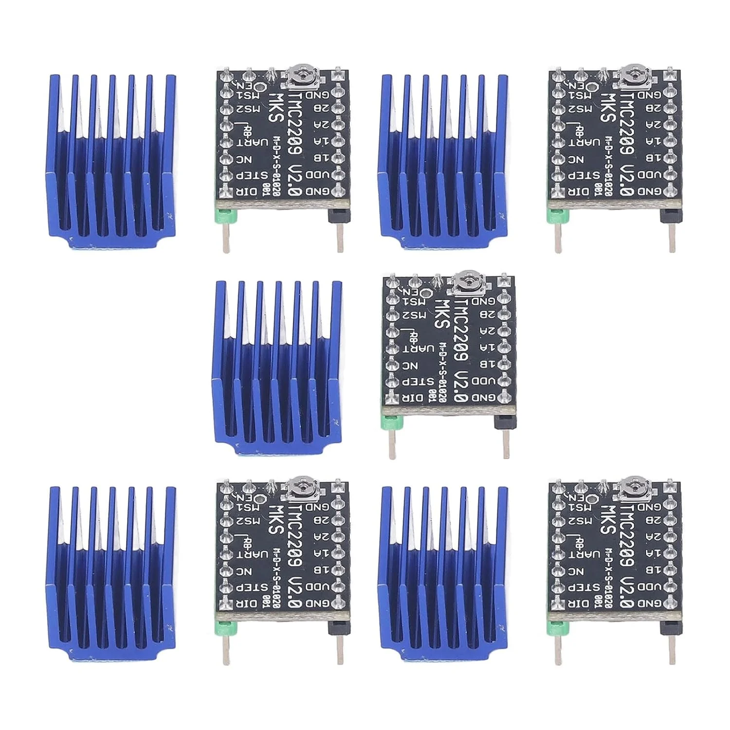 مجموعه 5 عددی درایور موتور پله ای، ماژول درایور موتور پله ای PCB، درایور موتور پله ای کم صدا با هیت سینک، ماژول کنترل موتور پله ای برای پرینترهای سه بعدی