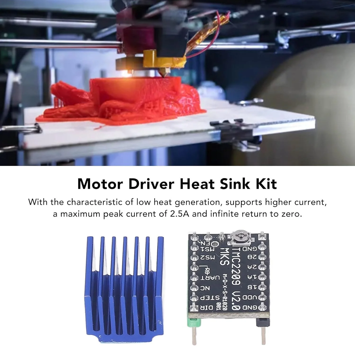مجموعه 5 عددی درایور موتور پله ای، ماژول درایور موتور پله ای PCB، درایور موتور پله ای کم صدا با هیت سینک، ماژول کنترل موتور پله ای برای پرینترهای سه بعدی
