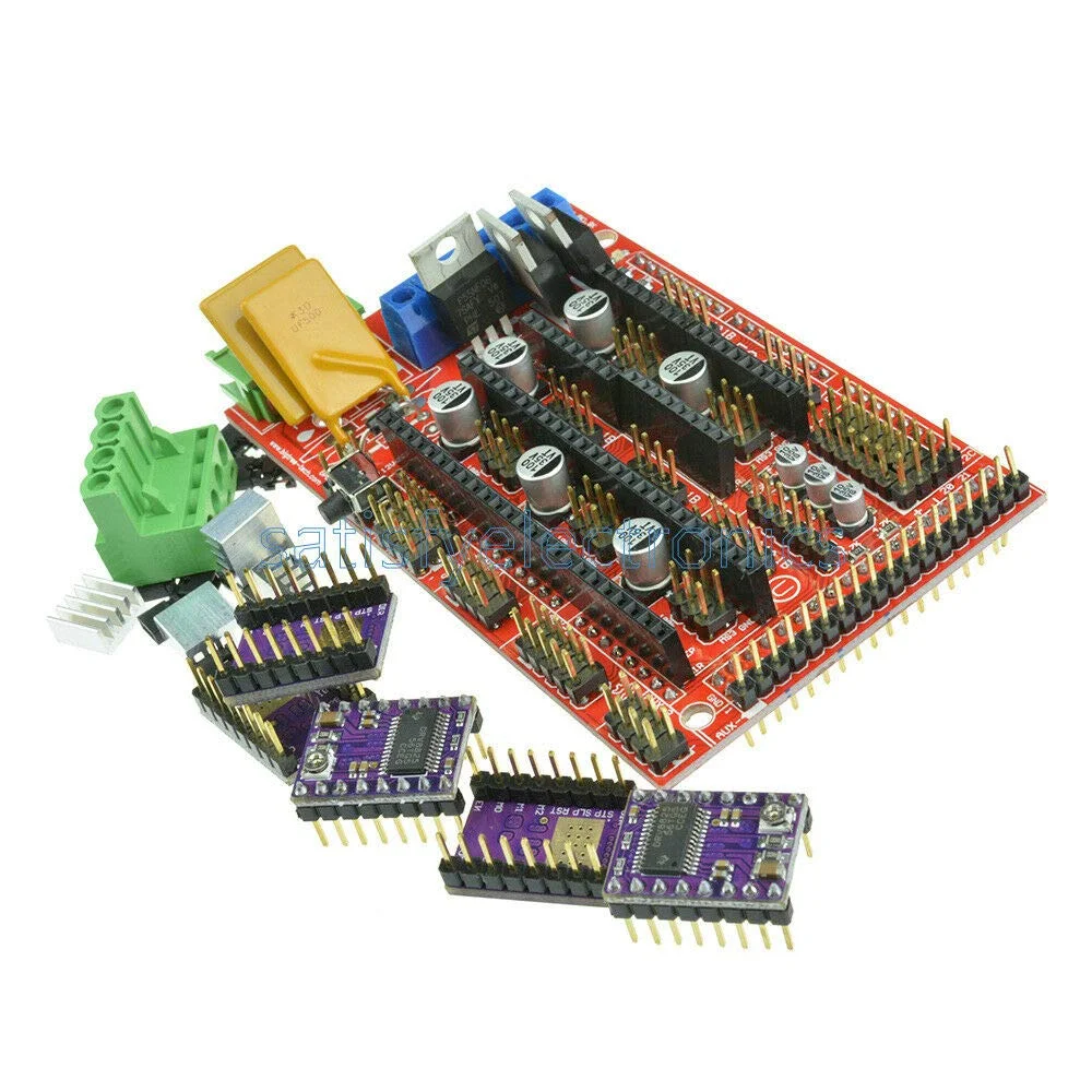 برد کنترلر RAMPS 1.4 + 5 عدد ماژول درایور StepStick DRV8825 برای پرینتر سه بعدی