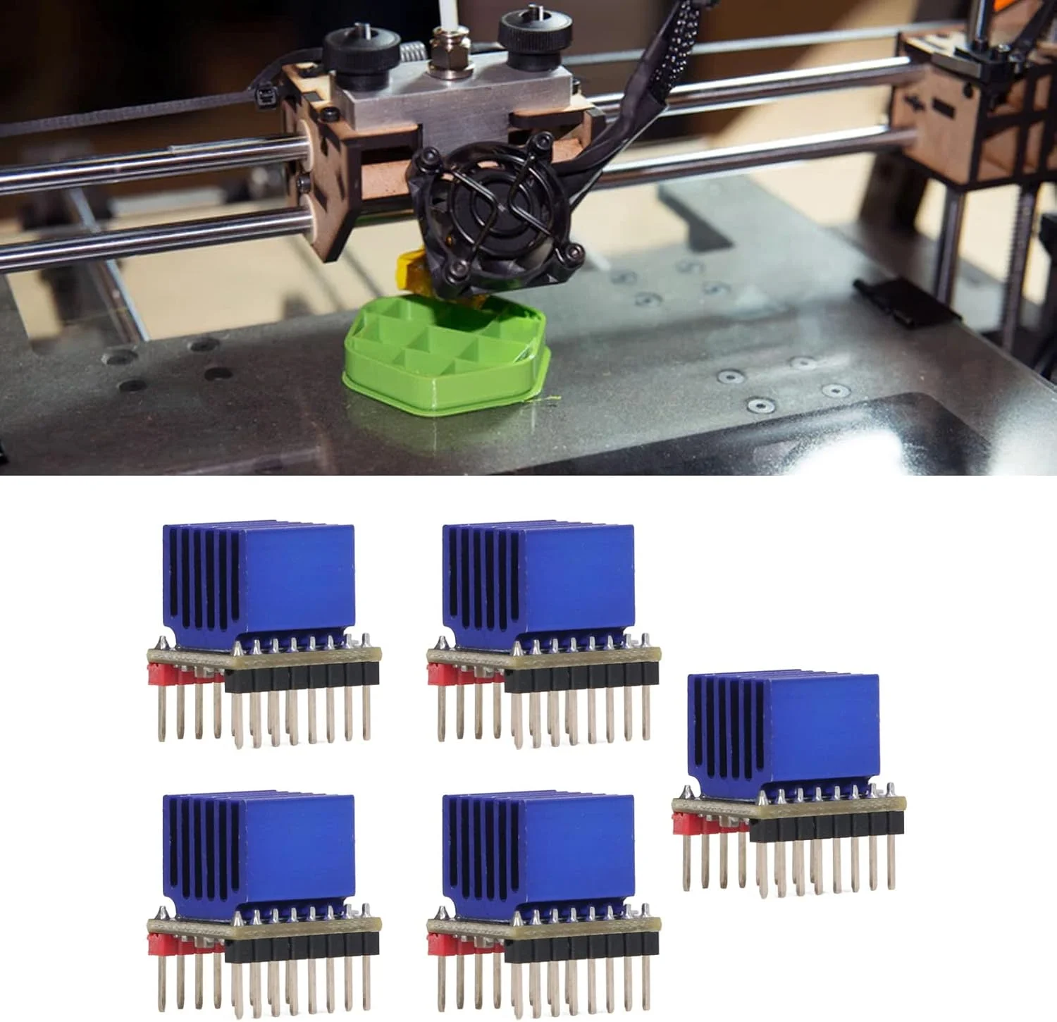درایور موتور پله ای، 5 ست 2.5A Nema17، قطعات پرینتر سه بعدی، ماژول درایور موتور پله ای پرینتر سه بعدی با عملکرد فوق العاده آرام برای TMC2208