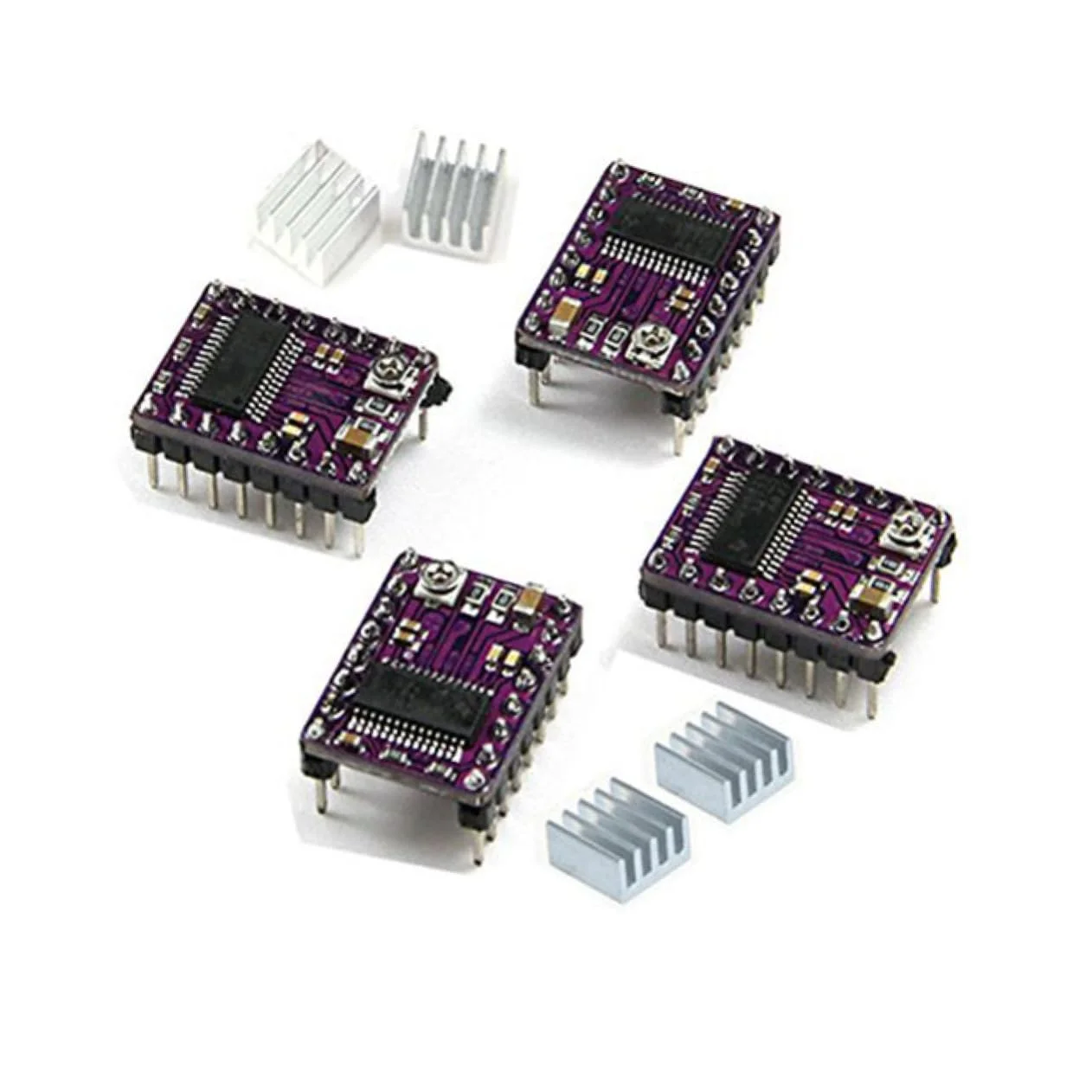 ماژول درایور موتور پله ای پرینتر سه بعدی به همراه هیت سینک 5 عددی، 4 لایه