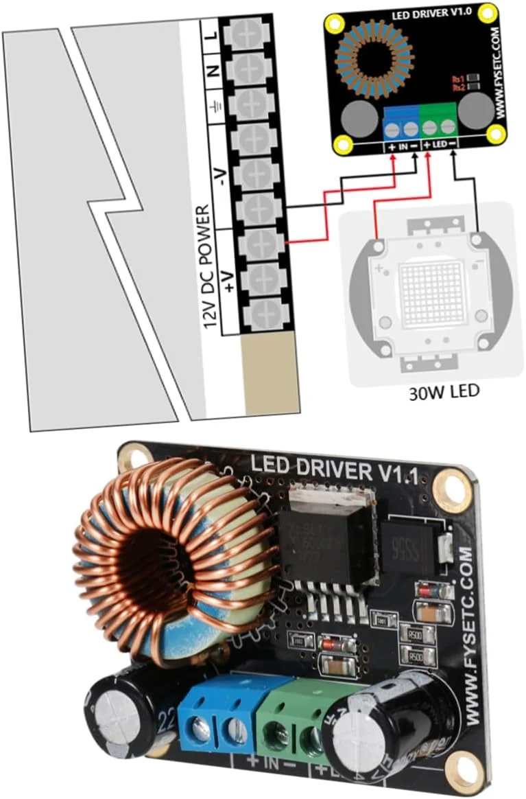 برد درایور جریان ثابت Angoily، ماژول ال ای دی 30 وات، سازگار با لوازم جانبی پرینتر سه بعدی، درایور نور ال ای دی