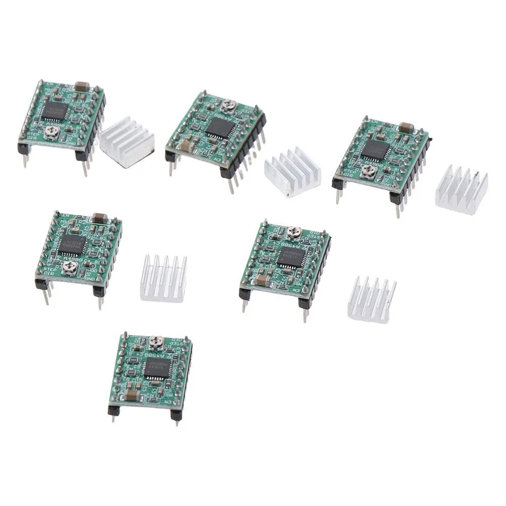 ماژول درایور موتور پله ای A4988 Stepstick با هیت سینک برای کنترلر پرینتر سه بعدی رمپز 1.4، 6 عدد
