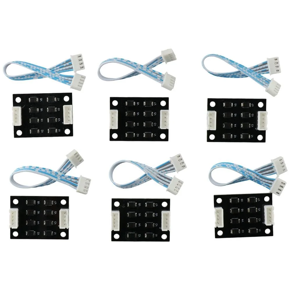 مجموعه 6 عددی ماژول افزودنی هموار کننده، دمپرهای لرزش موتور پله ای فولادی و لاستیکی، ماژول افزودنی فیلتر حذف کننده الگو برای چاپگر سه بعدی