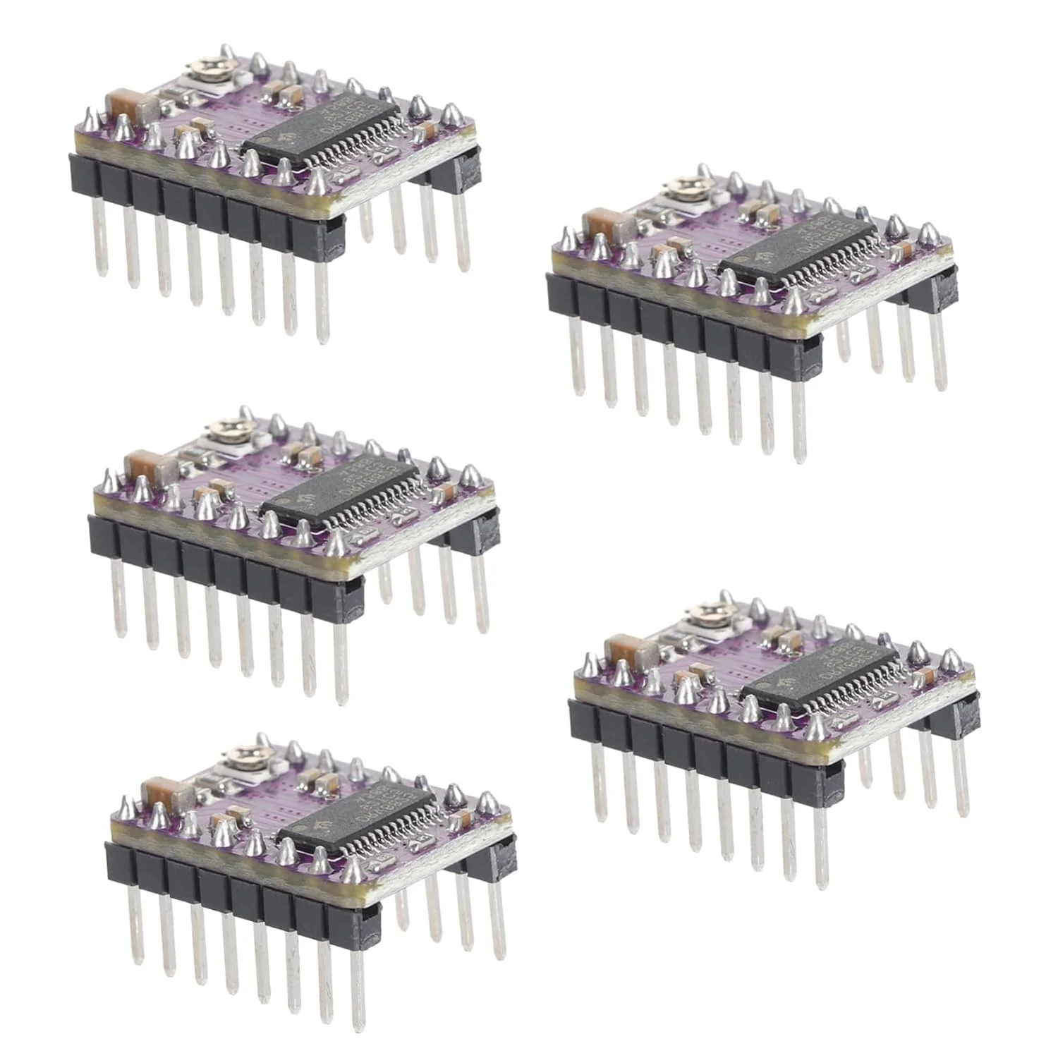 ماژول درایور استپر Amosfun با هیت سینک برای پرینترها، سازگار با Rrerap Ramps، تراشه با عملکرد بالا برای کنترل دقیق موتور، 5 عدد