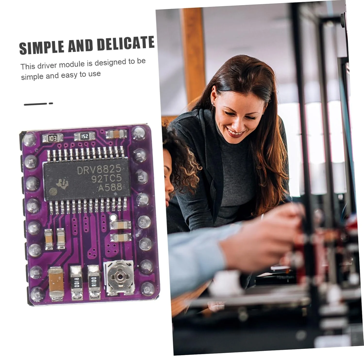 ماژول درایور استپر Amosfun با هیت سینک برای پرینترها، سازگار با Rrerap Ramps، تراشه با عملکرد بالا برای کنترل دقیق موتور، 5 عدد