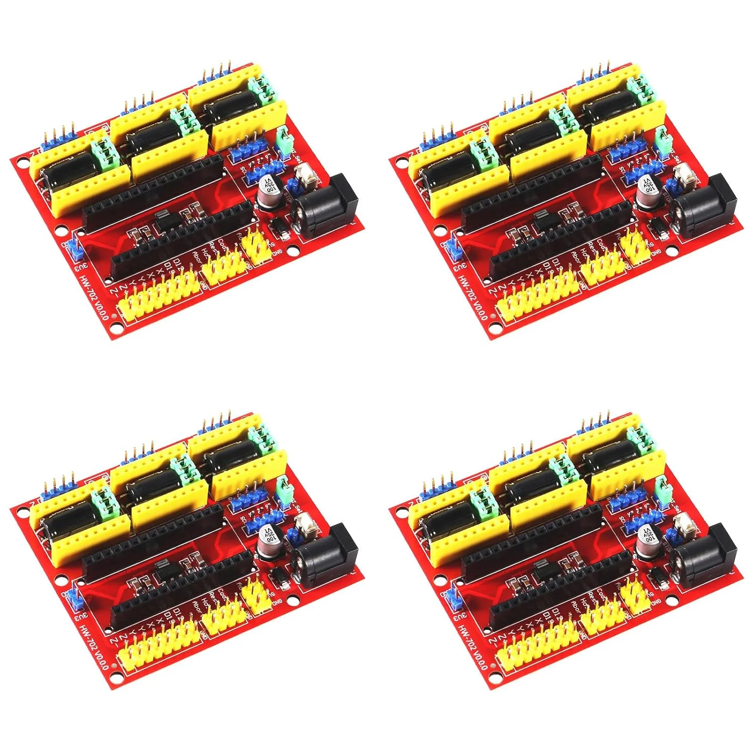 4 عدد شیلد CNC V4 دستگاه حکاکی سازگار با آردوینو نانو 3.0 / برد توسعه ماژول درایور A4988 برای کیت DIY پرینتر سه بعدی