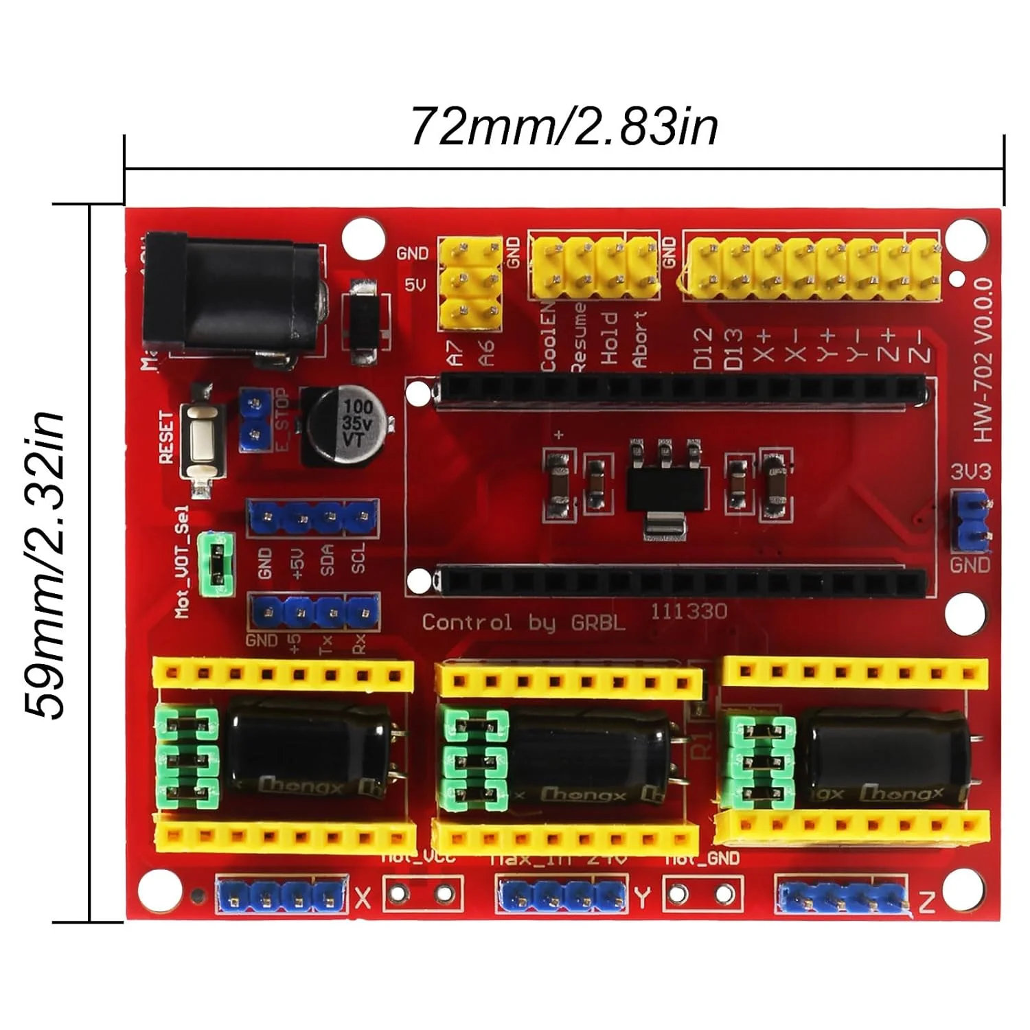 4 عدد شیلد CNC V4 دستگاه حکاکی سازگار با آردوینو نانو 3.0 / برد توسعه ماژول درایور A4988 برای کیت DIY پرینتر سه بعدی