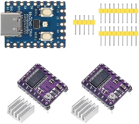 مجموعه 6 عددی برد RP2040 Zero و بسته 10 عددی ماژول درایور موتور پله ای DRV8825