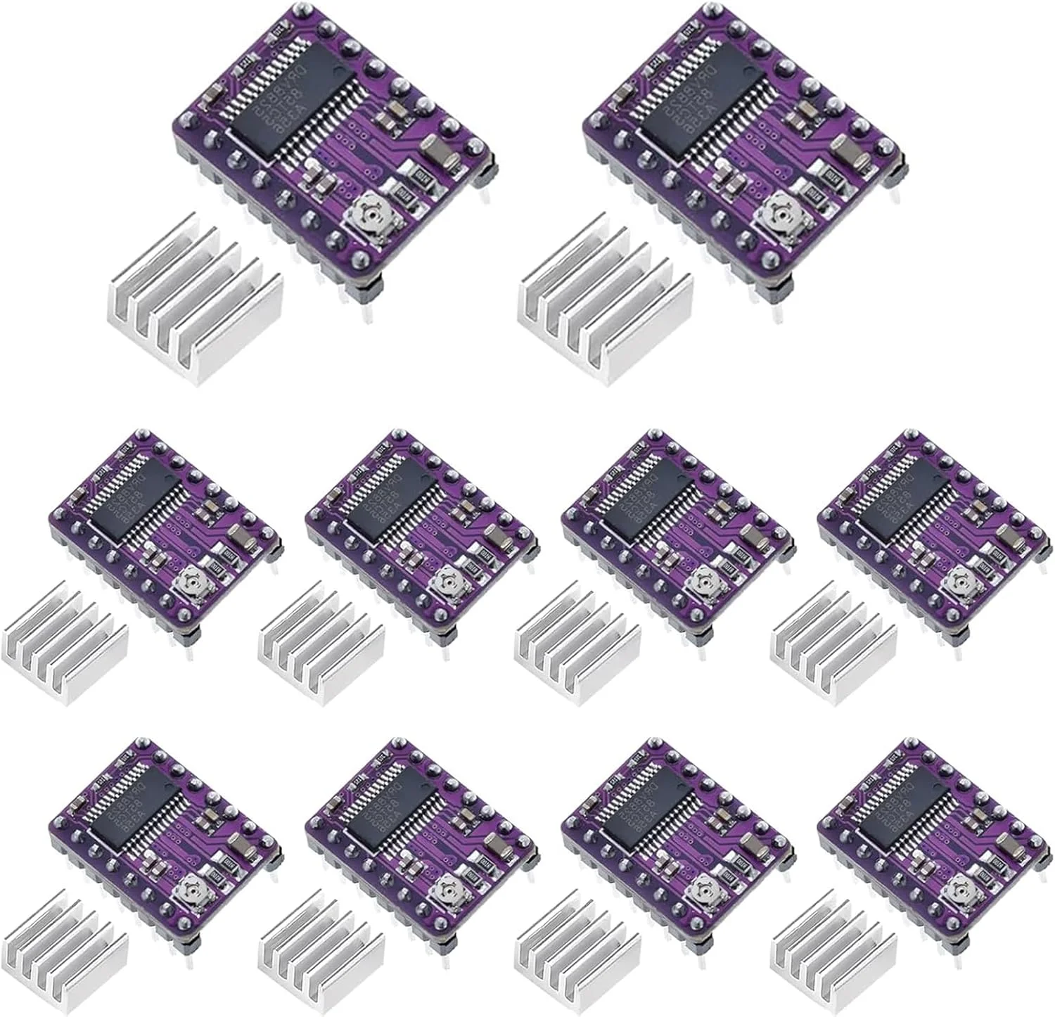 مجموعه 6 عددی برد RP2040 Zero و بسته 10 عددی ماژول درایور موتور پله ای DRV8825