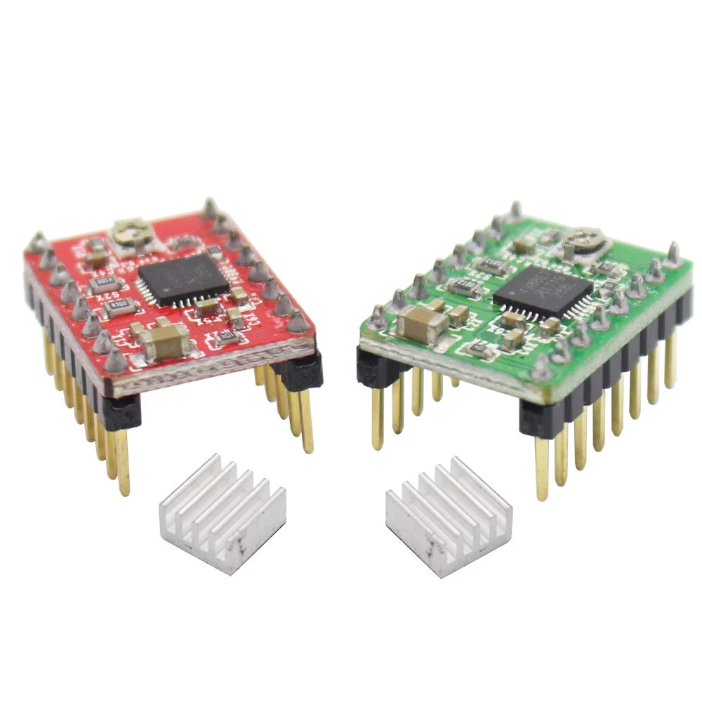 ماژول درایور استپر موتور A4988 Reprap همراه با هیت سینک - 5 عدد در هر بسته - (اندازه: سبز)