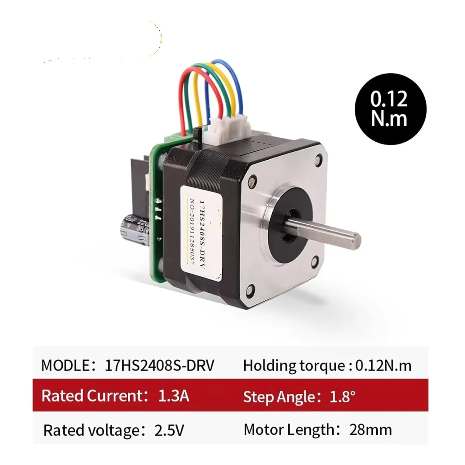 یک عدد ماژول درایور موتور پله ای 17hs2408S 3401S 4401S، بدنه یکپارچه، طول 34 میلی متر 42 (17HS2408S-DRV)