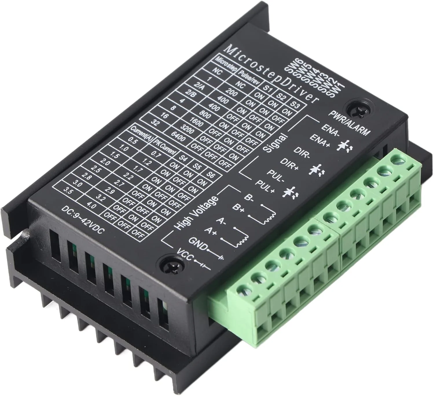 یک عدد ماژول درایور موتور پله ای DC 9-40V 160W 0.5-4A با قابلیت تنظیم 32 میکرو استپ