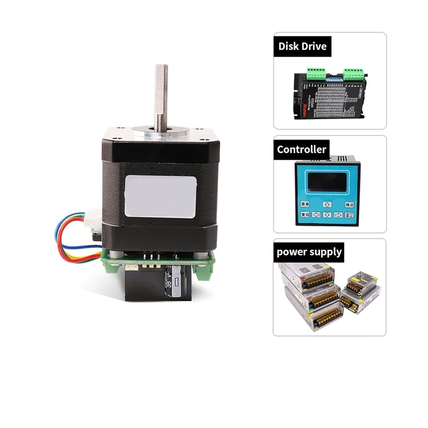 1 عدد NEMA17 17HS4401S-DRV 1.5A 40N.cm 42 ماژول درایور موتور پله ای میکرو، درایور برد کنترل موتور یکپارچه برای پرینتر سه بعدی