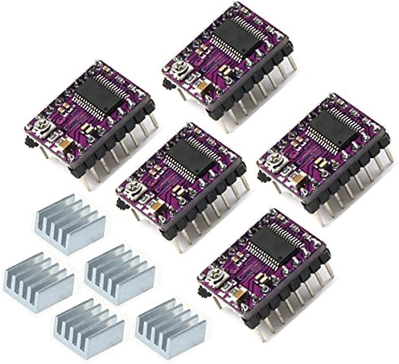 مجموعه ۱۰ عددی ماژول درایور موتور پله ای DRV8825 برای پرینترهای سه بعدی، RepRap و RAMPS1.4