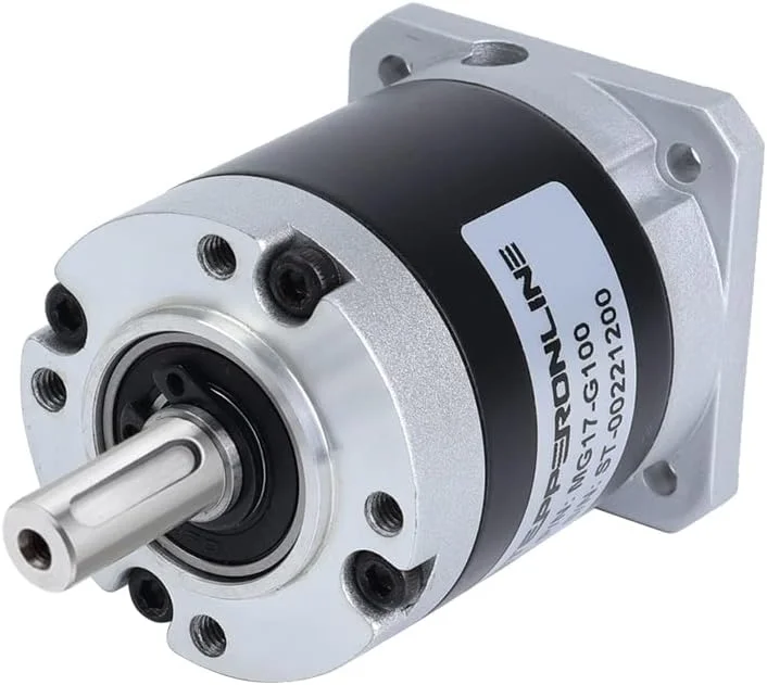 گیربکس سیاره ای STEPPERONLINE با نسبت دنده 100:1 و لقی 50 دقیقه قوس برای موتور پله ای Nema 17 با شفت کوتاه 9.5 میلی متری