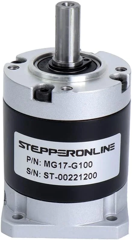 گیربکس سیاره ای STEPPERONLINE با نسبت دنده 100:1 و لقی 50 دقیقه قوس برای موتور پله ای Nema 17 با شفت کوتاه 9.5 میلی متری گیربکس سیاره ای STEPPERONLINE با نسبت دنده 100:1 و لقی 50 دقیقه قوس برای موتور پله ای Nema 17 با شفت کوتاه 9.5 میلی متری