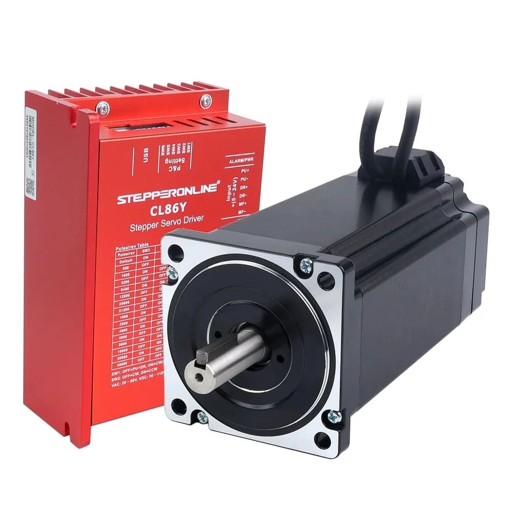 کیت CNC موتور پله ای حلقه بسته STEPPERONLINE تک محور 12.00Nm/1699.34oz.in 6.0A Nema 34 موتور با کابل 1.5 متری و درایور CL86Y 0-8.5A 20-80VAC/30-110VDC